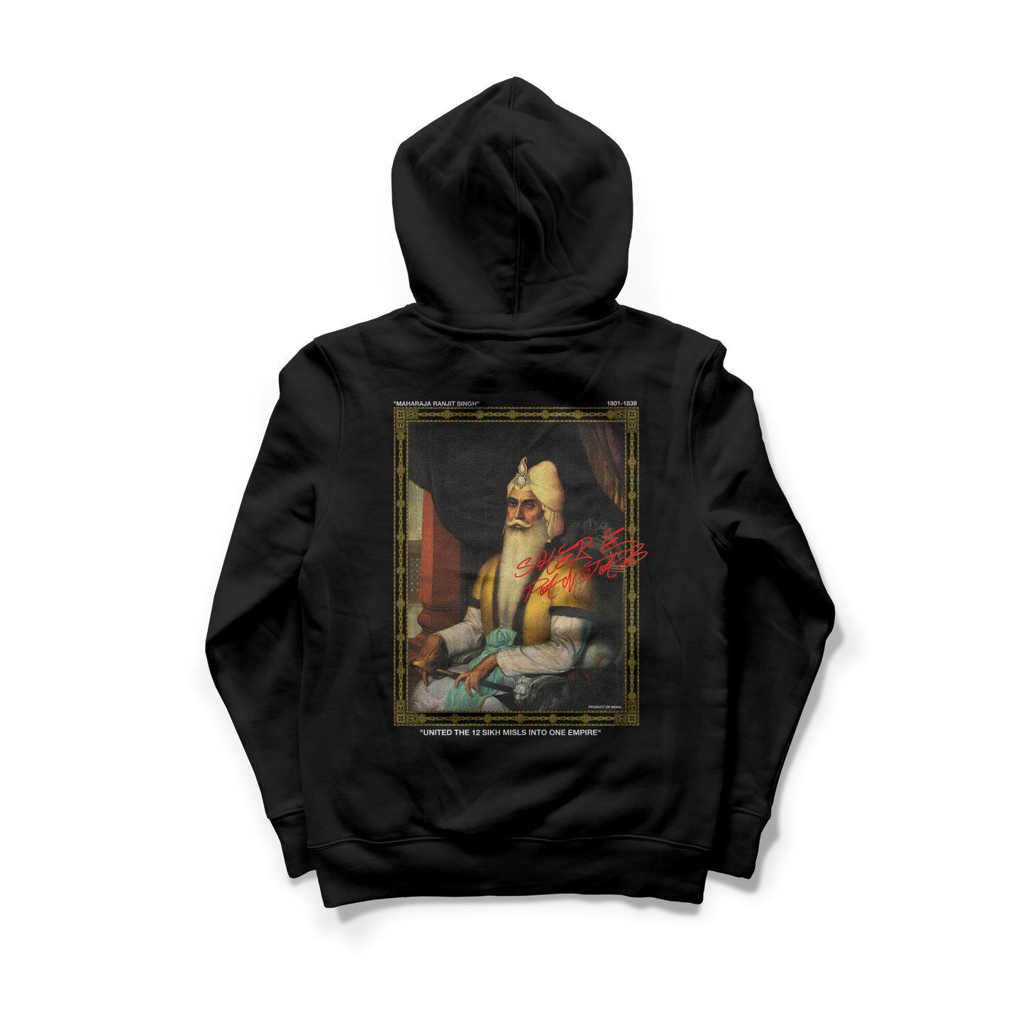 Sher-E-Panjab Fleece Hoodie - Black